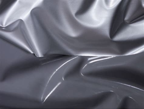 PU Coated Grey Metallic Dress Fabric 